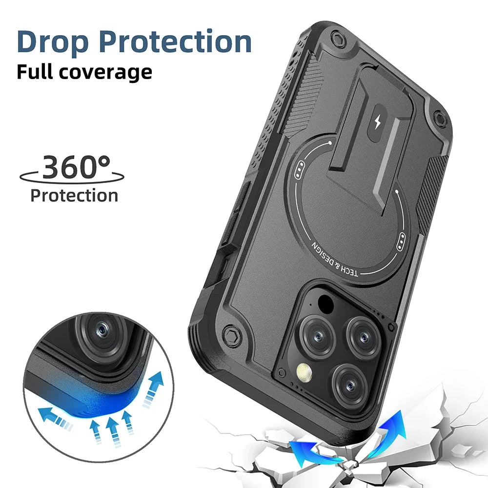 Magsafe Invisible Support Phone Case for IPhone 17 16 15 14 13 12 Pro Max