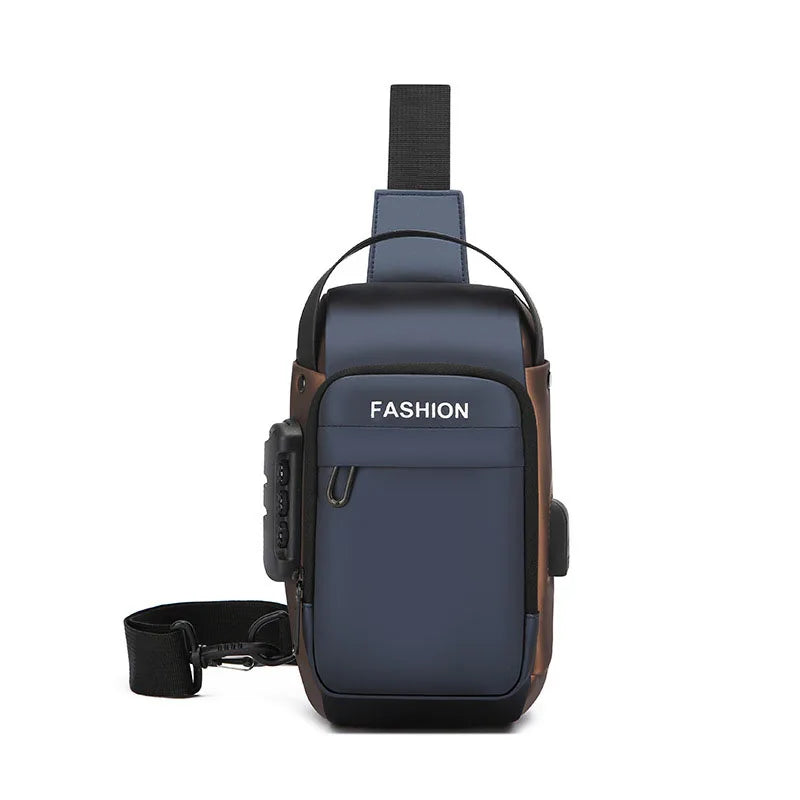 Men's Anti Theft USB Charging Crossbody Bag