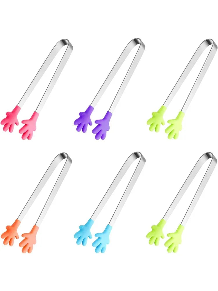 5PCS Silicone Hand Shape Mini Tongs