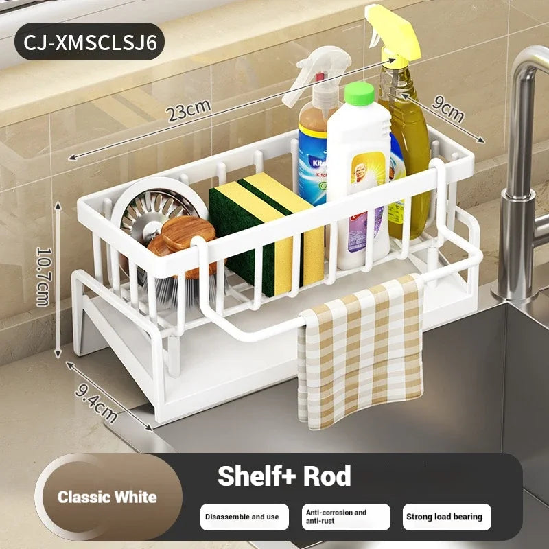 Plastic Multi-Functional Sink Organizer for Kitchen & Bathroom