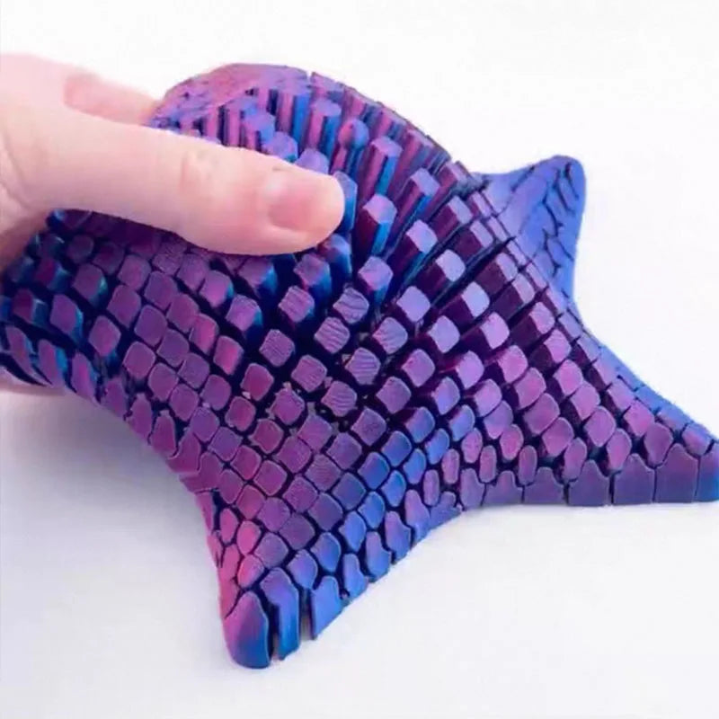 3D Printed Articulated Starfish Stress Relief Fidget Toy For Kids and Adults