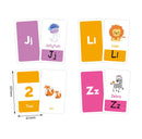 58pcs/set Alphabets, Letters, Numbers, Shapes, And Color Learning Flash Cards.