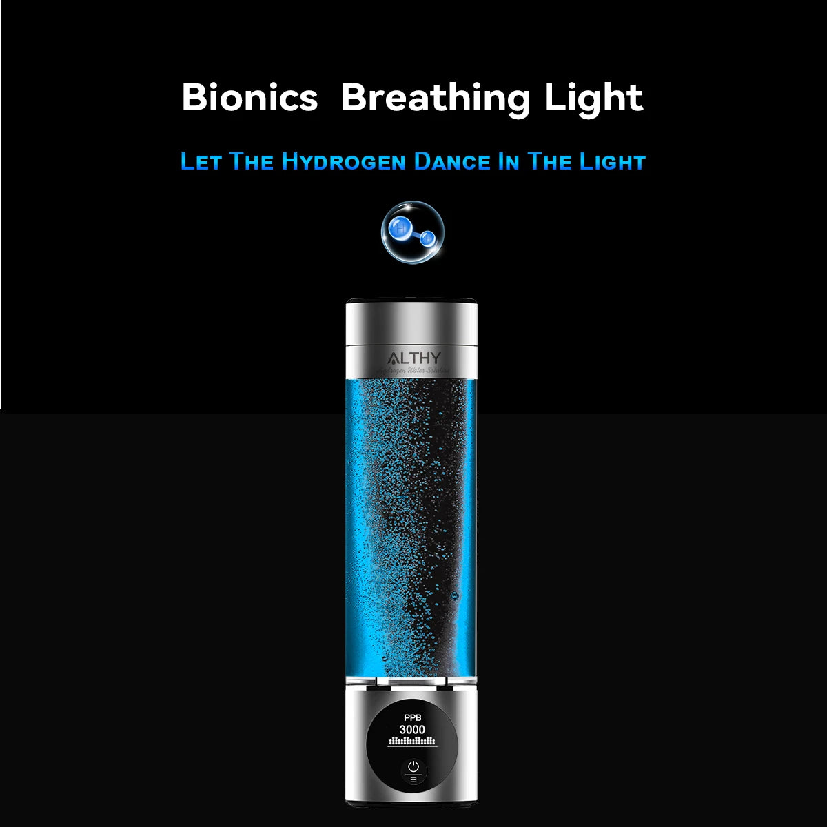 ALTHY Performance Hydrogen Water Generator Bottle With DuPont SPE+PEM Dual Chamber lonizer + PPB&Time Display + H2 Inhalation Device