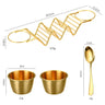 Stainless Steel Taco Holder Set With 2 Sauce Cup Holder