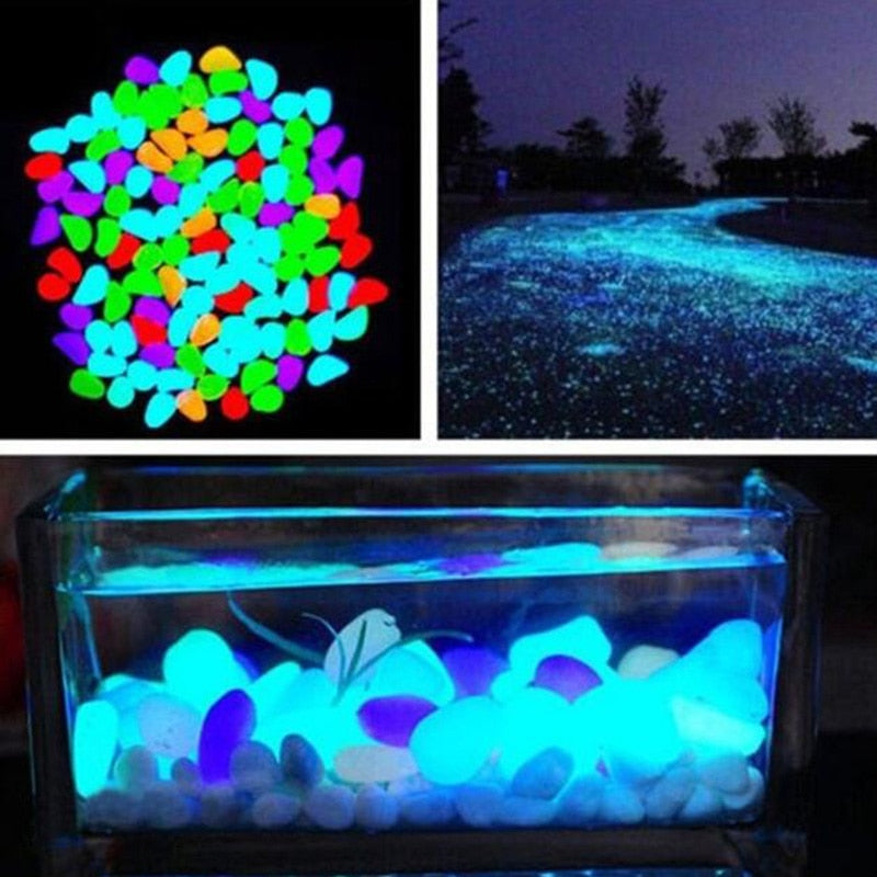 20/30/50/100/200pcs  Decorative Glowing Pebbles Stones For Gardens and Aquariums.