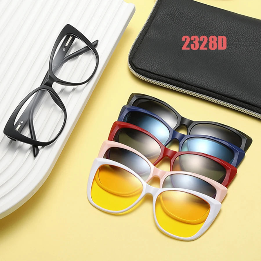 Men Or Women's  5 PCS Clip On Magnetic Polarized UV400-Sunglasses