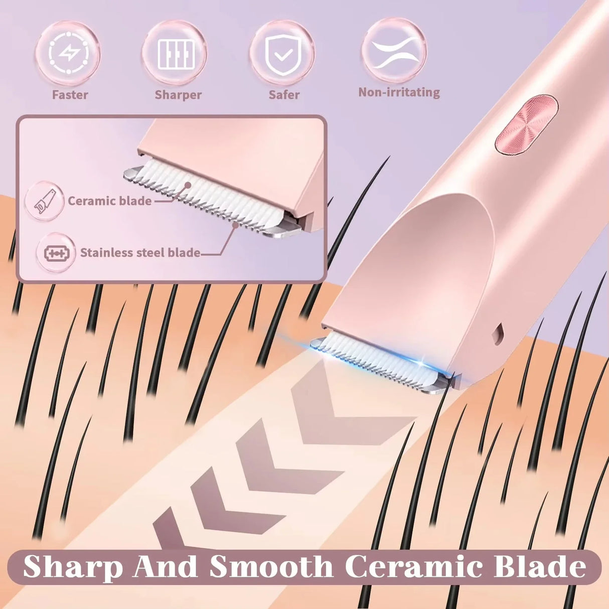 Women's Waterproof Rechargeable Mini Electric Shaver