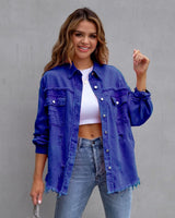 Women's Mid Length Denim Jacket.