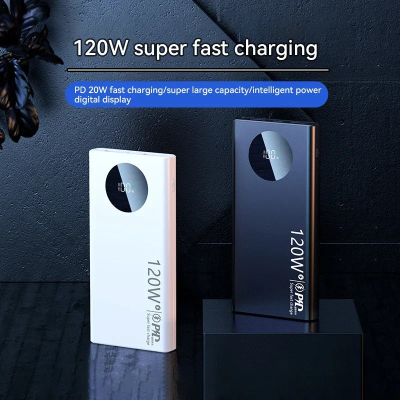 80000mAh High Capacity 120W Super Fast Charging Power Bank For iPhone Or Samsung