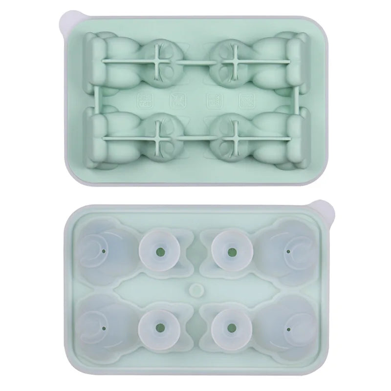 Silicone 3D Cute Cat Ice Cube Molds Makes 4