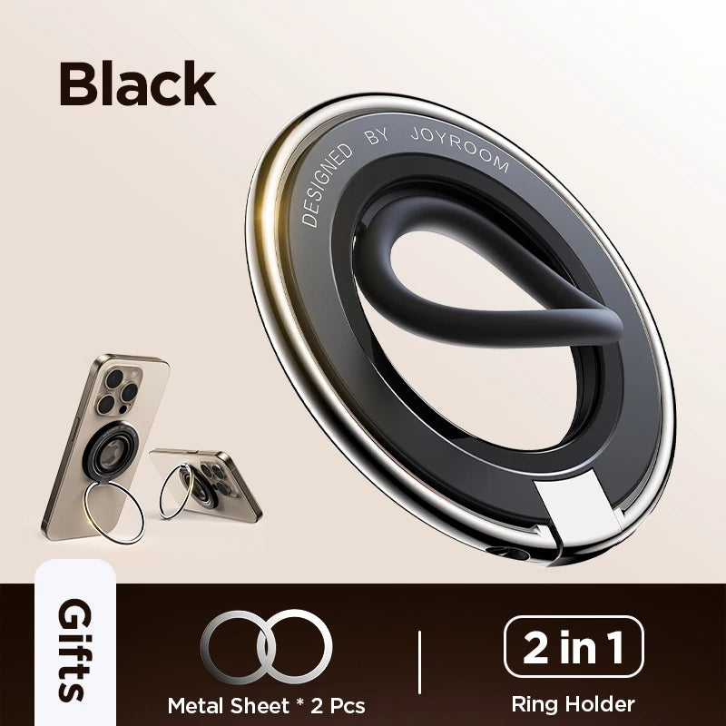 Joyroom Silicone Magnetic Ring Phone Holder With Kickstand For iPhone 14 15 16 Pro Max