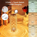 LED Crystal remote touch USB table lamp.  Romantic diamond color night light.