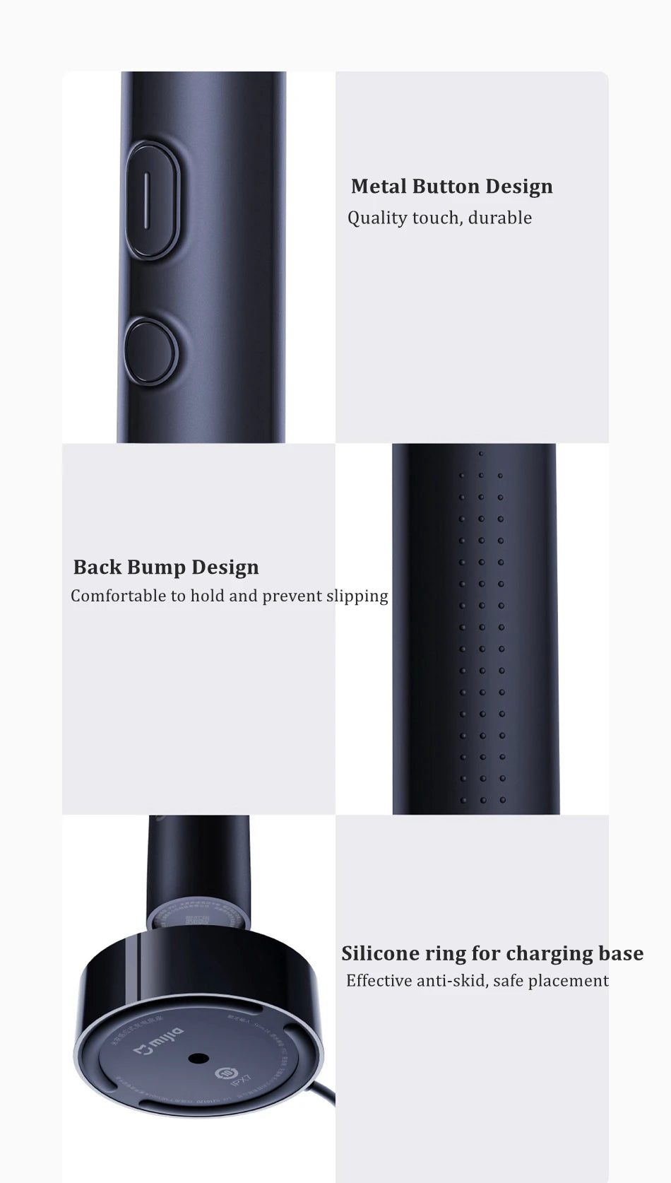 Xiaomi Mijia Inductive Charging T700 Sonic Electric Soft Bristle Toothbrush With LED Display