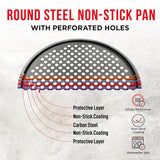 4 Size Nonstick Carbon Steel Pizza Pan with Holes
