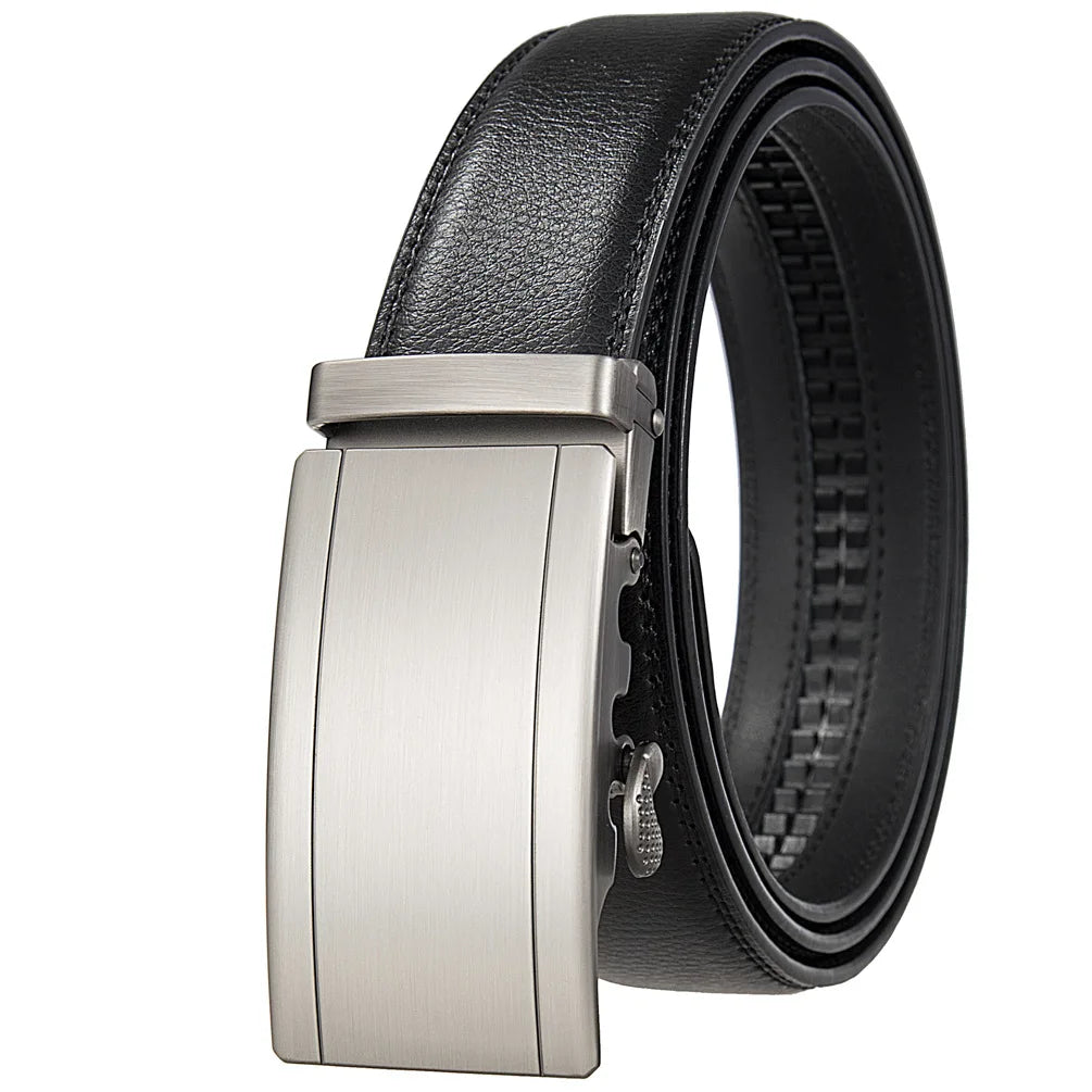 Men's Leather Belt With Automatic Buckle