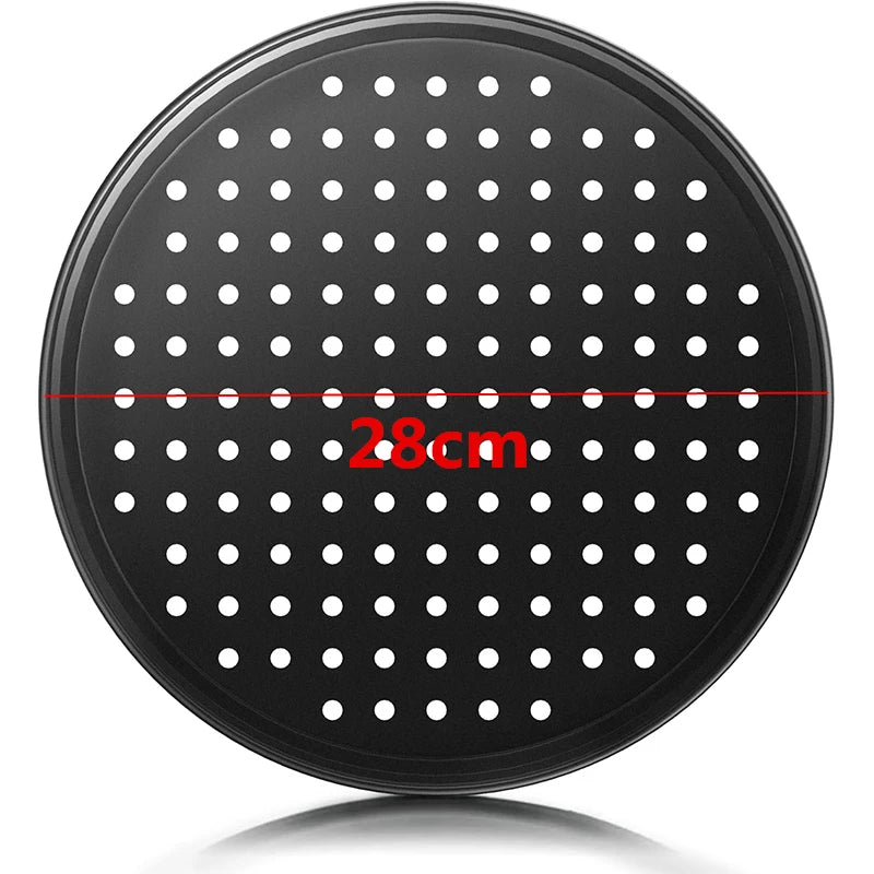 4 Size Nonstick Carbon Steel Pizza Pan with Holes