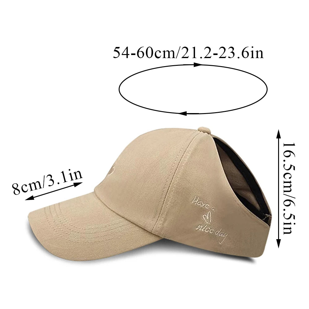Sporty Ponytail Cap With Snapback
