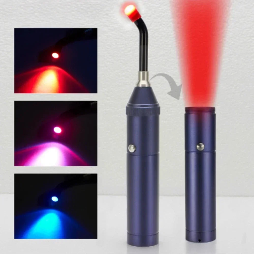 Red Blue LED Physiotherapy Light For treatment of Lip Nose Ears Body Muscle And Canker Sores