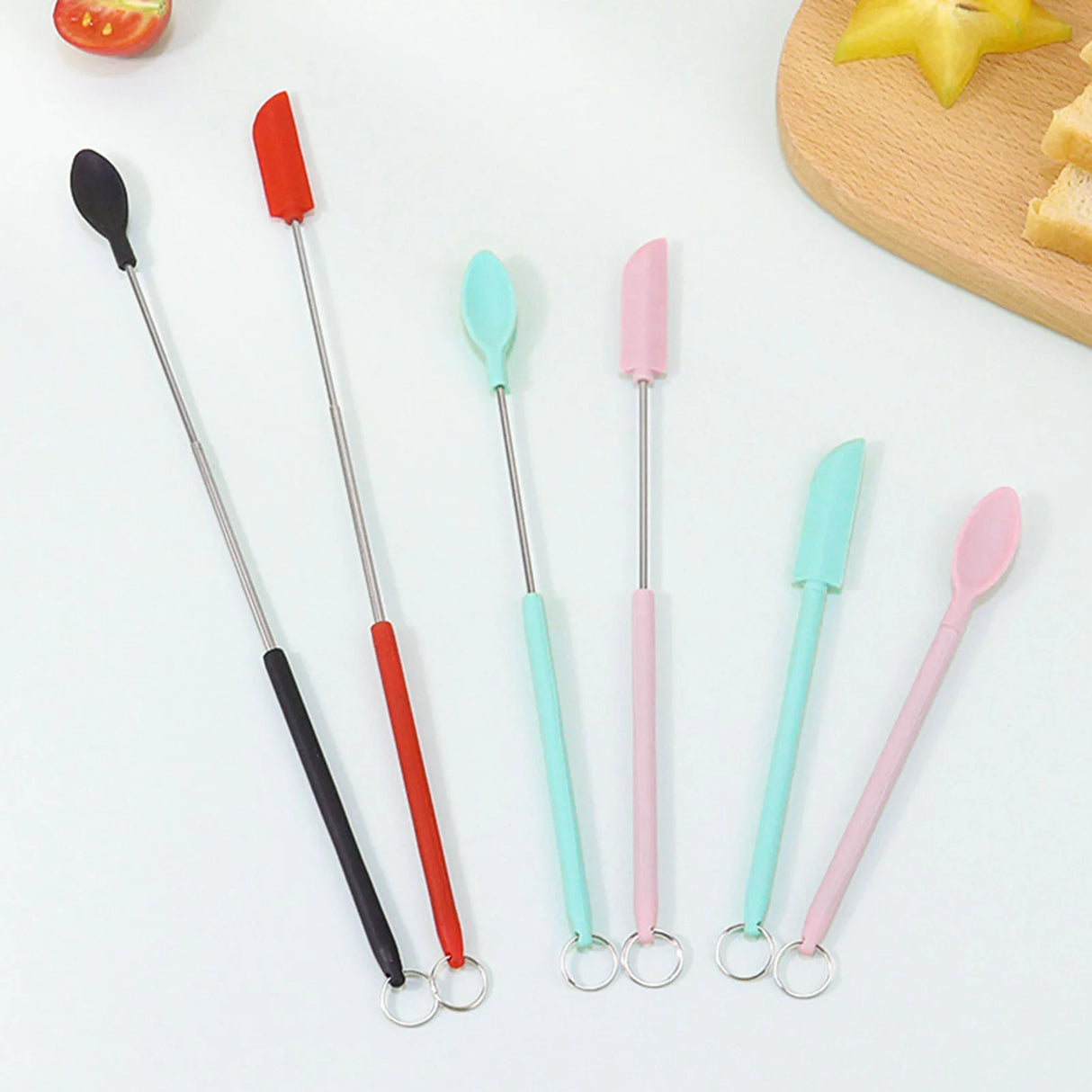 1pcs Mini Telescopic Silicone Spatula