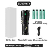 100W Rechargeable Long Range Zoomable LED Flashlight