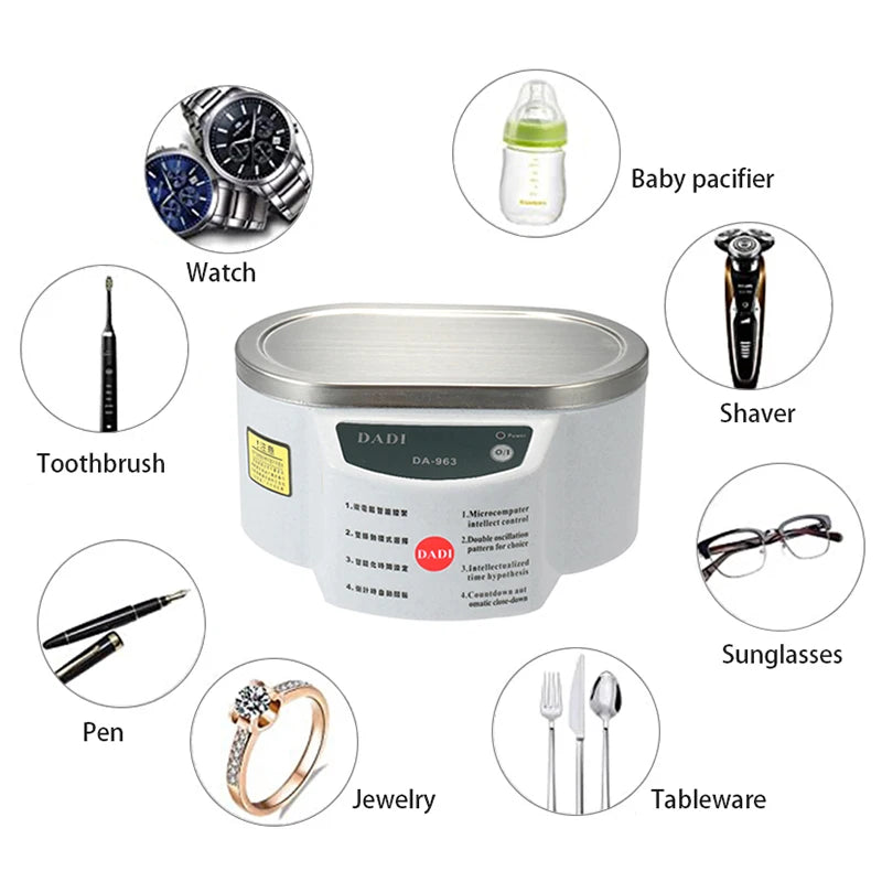 30W, 50W, Or 40W HZ Electric Ultrasonic Cleaner For Watches, Glasses, Razor, Dentures, Contact Lens, Or Jewelry