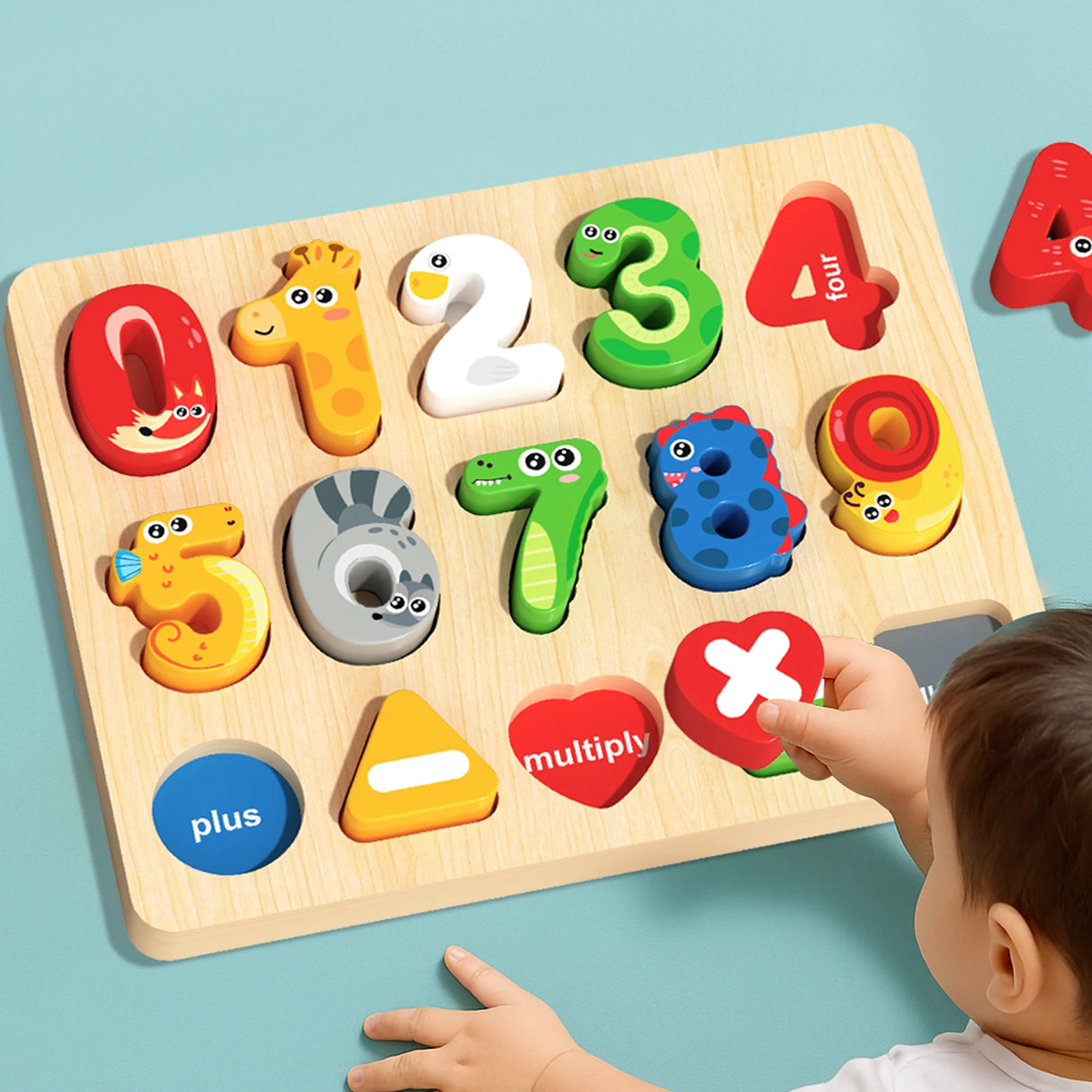3D Colorful Montessori Wooden Alphabet Number/Puzzle
