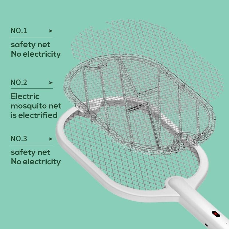 USB rechargeable 3 In 1 Electric Fly/Mosquito Swatter.  3000V