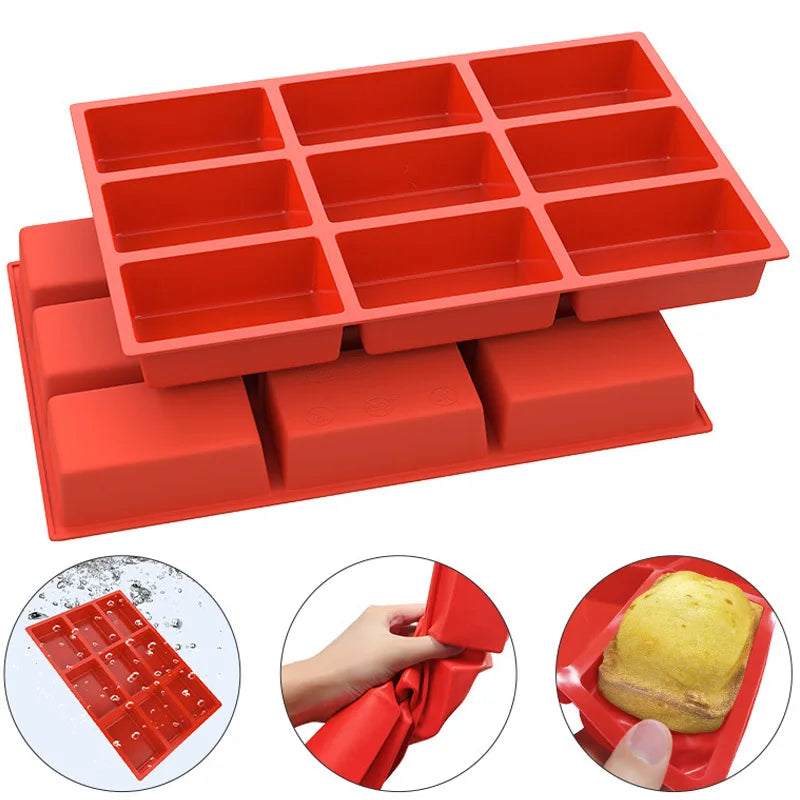 9-Cavity Silicone Non-Stick Lattice Cake Mold