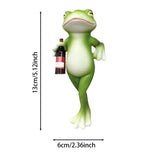 Resin Hanging Funny Drinking Frog Figurine For Planter Pots