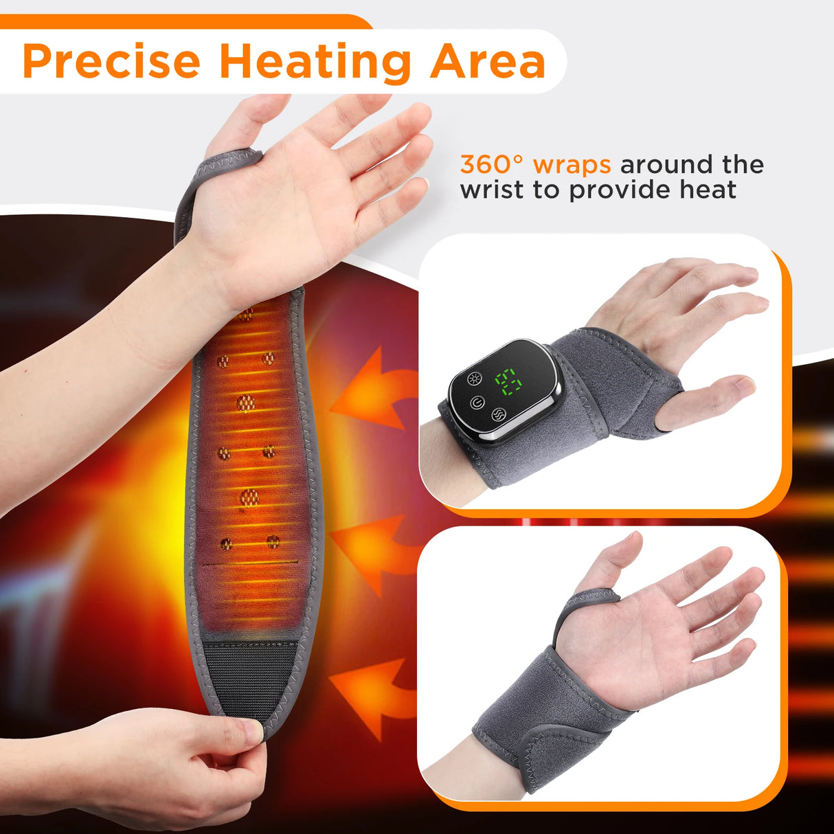Rechargeable Electric 5 Levels Hot Compress Heating Wrist Or Ankle Guards