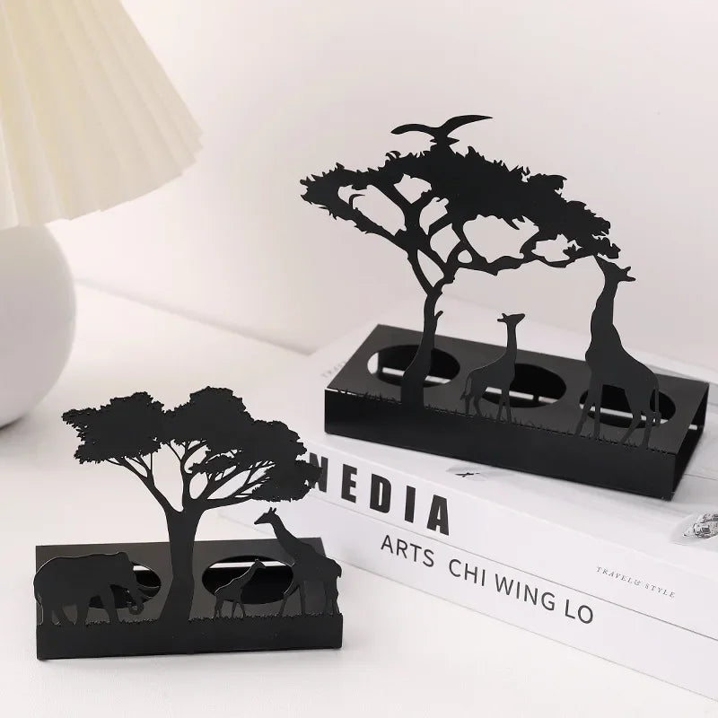 Metal Black Luminous Decoration Candle Holder