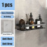 Metal Wall Mounted Bathroom/Kitchen Shelf With Adhesive Patch To Secure