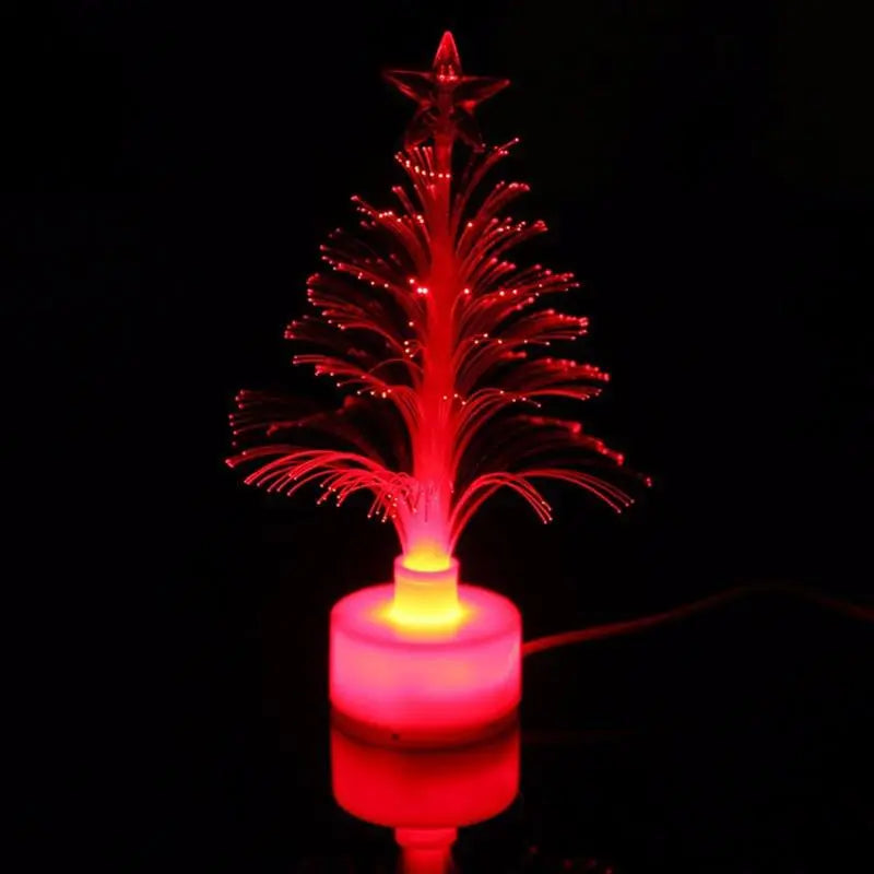 Mini LED USB Charge Fiber Optical Christmas Tree Night Light