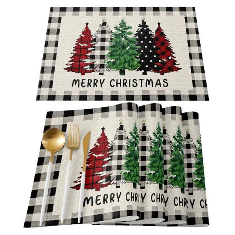 Christmas linen Table place mats