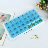 Portable 31 Days Medicine Box With Detachable Compartments