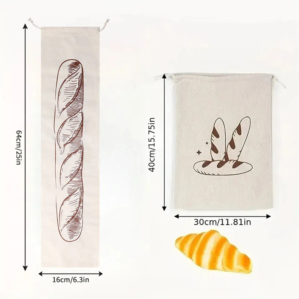 Reusable Linen Bread Bag With Drawstring