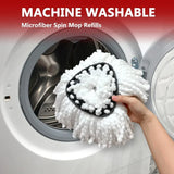 1 SET Triangular Spin Mop Base Head with Replacement Microfiber Pad