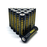 100% 18650  Rechargeable-Lithium Battery 3.7V 19900 Mah for Flashlight +201 charger