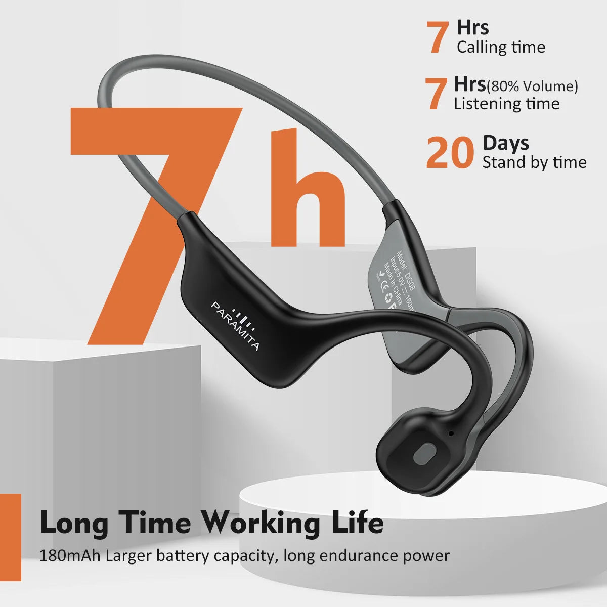 DG08 Bone Conduction Waterproof/Wireless Bluetooth Headset with MIC BT 5.3