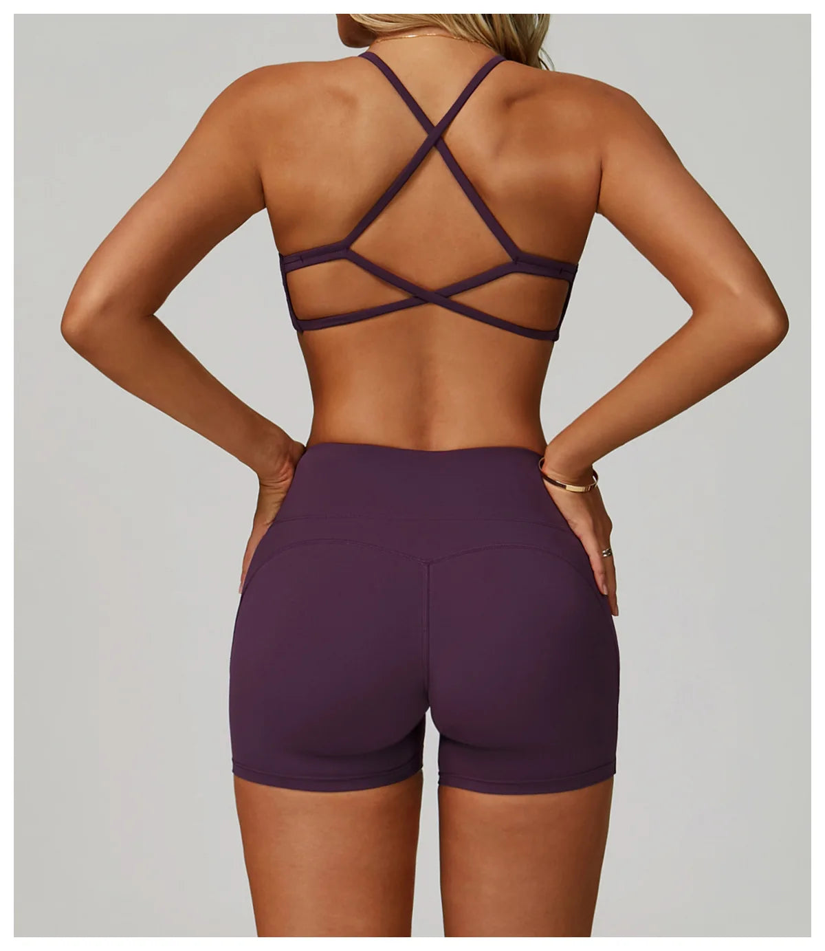 Women's Anti-Sweat Push Up Cross Shoulder Sports Bra
