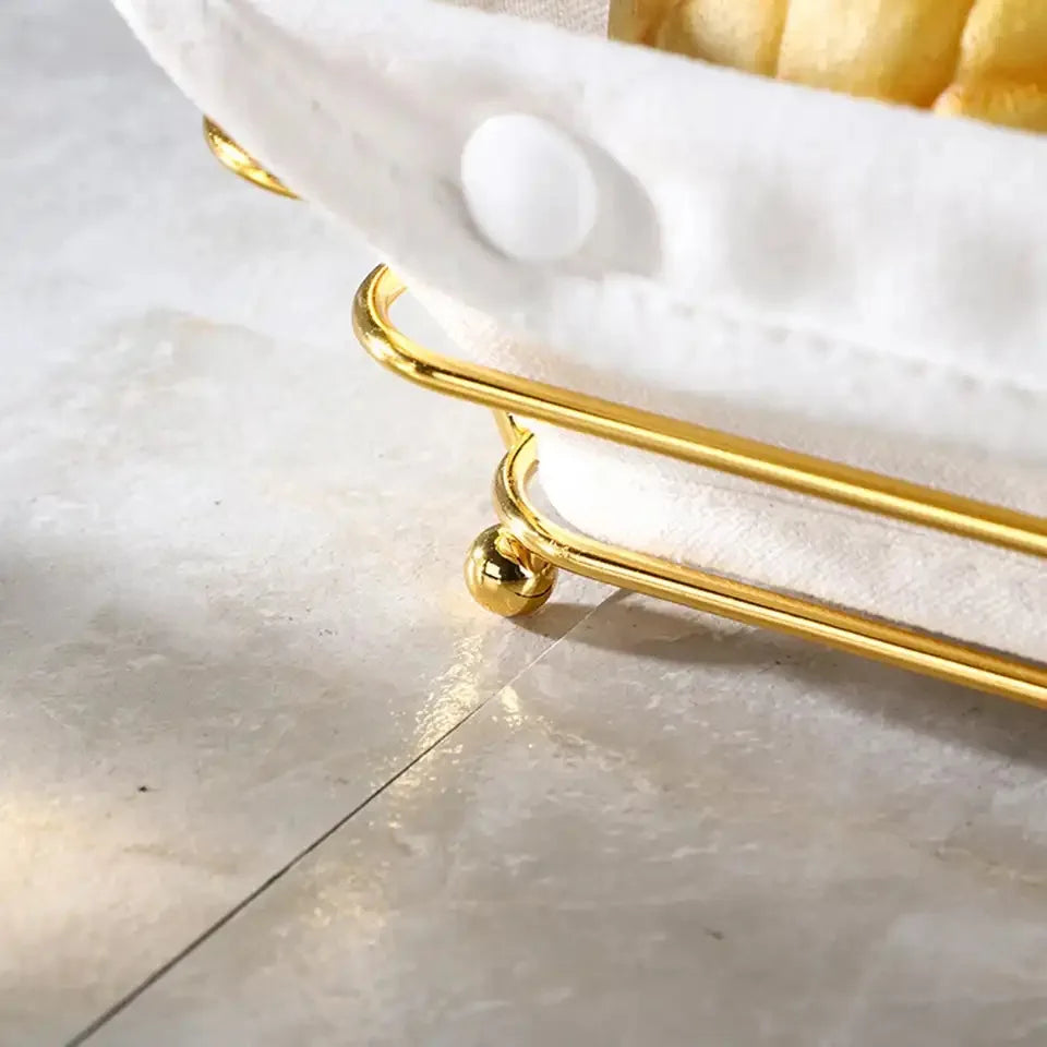 Golden Metal Wire Bread/Fruit Baske