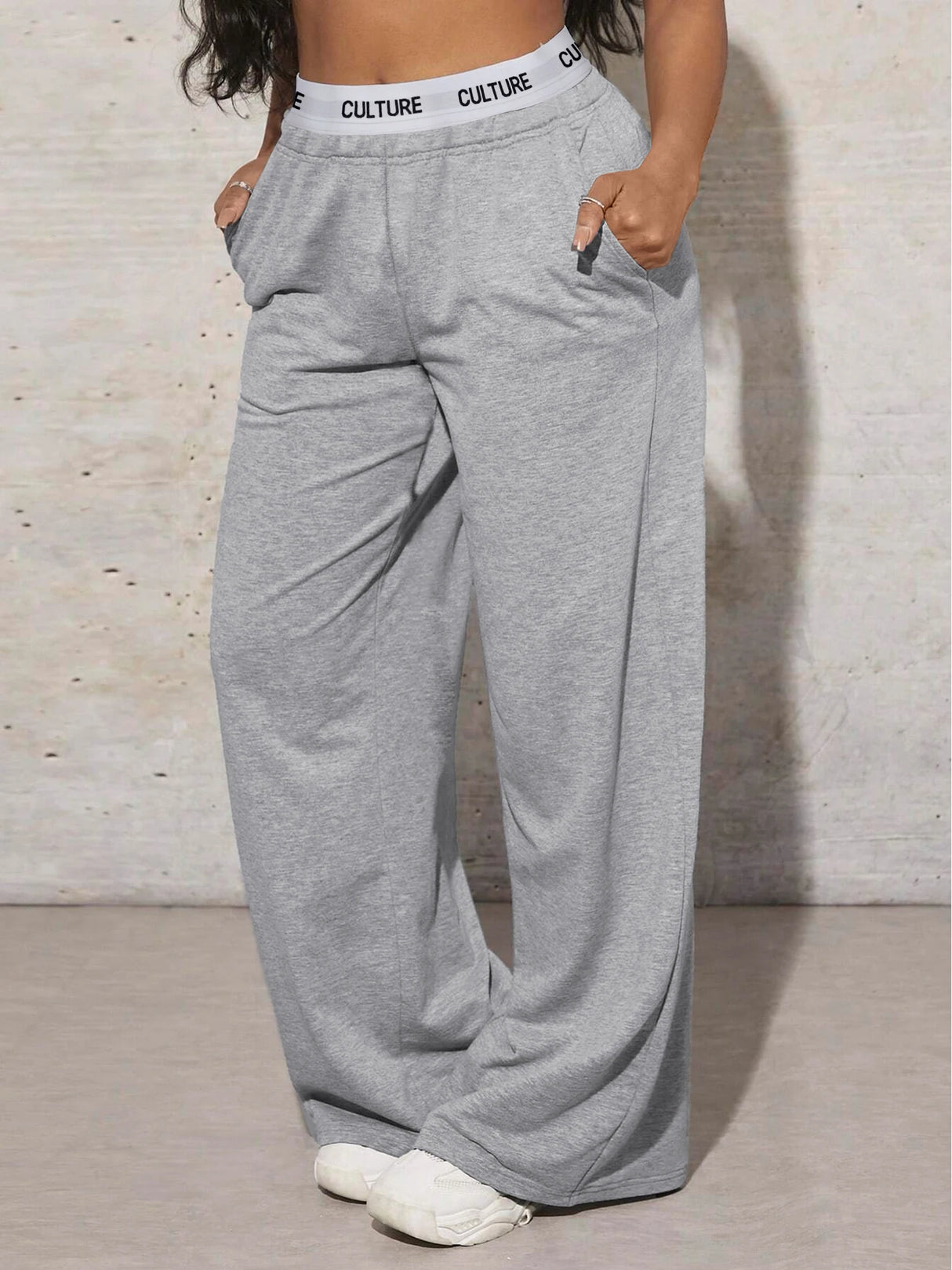 High Waisted Tummy Control Wide Leg Sweatpants