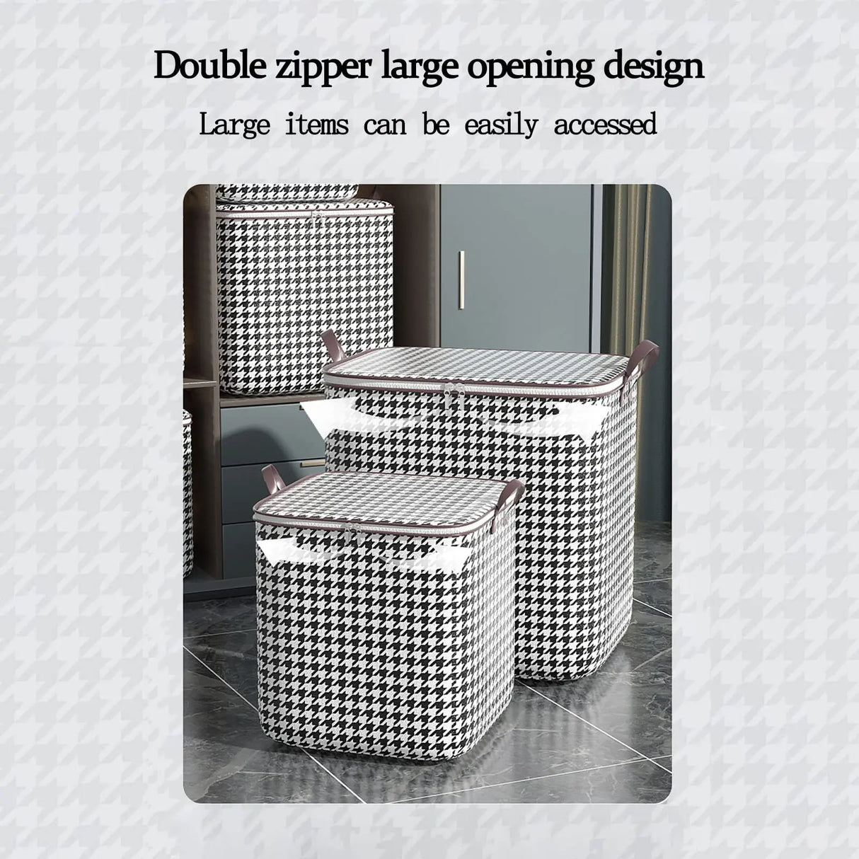 Large Capacity Folding Stackable Storage Boxes With Handles
