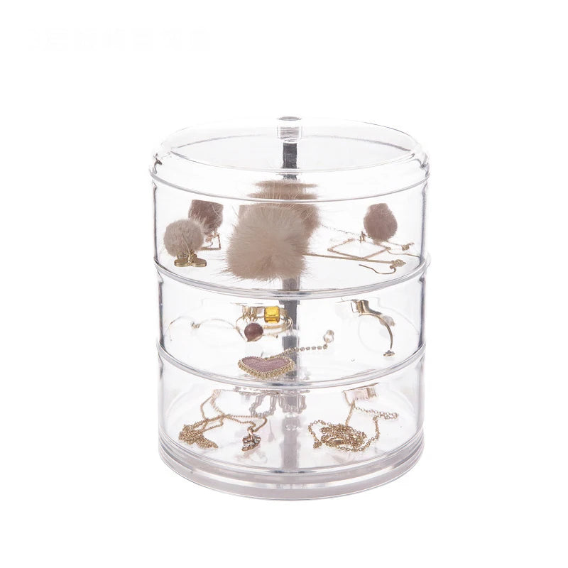 Transparent Rotatable Jewelry Organizer Box