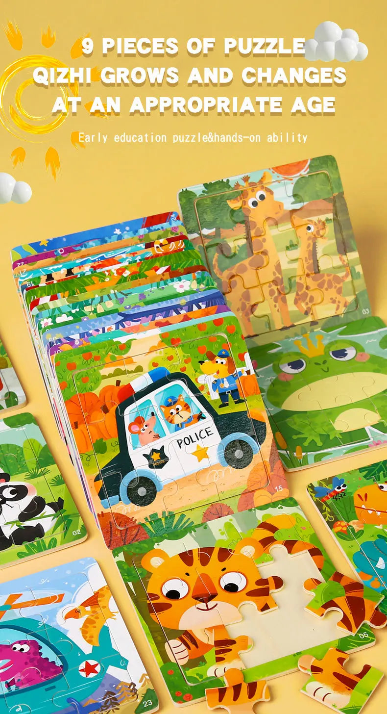 11x11cm Wooden 3d Cartoon Puzzle