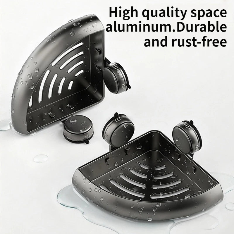 Wall-Mounted Triangle Suction Cup Bathroom Organizer
