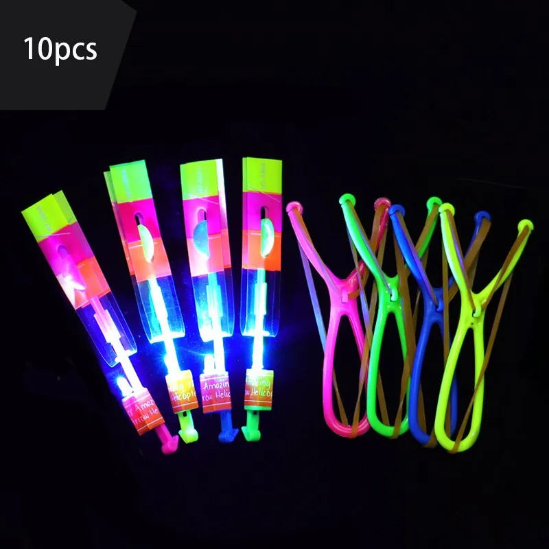 10pcs LED Medium Sized Flying Arrow Slingshot