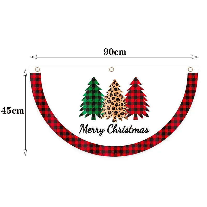 Outdoor Christmas Fan-shaped Flag Banner