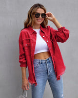 Women's Mid Length Denim Jacket.