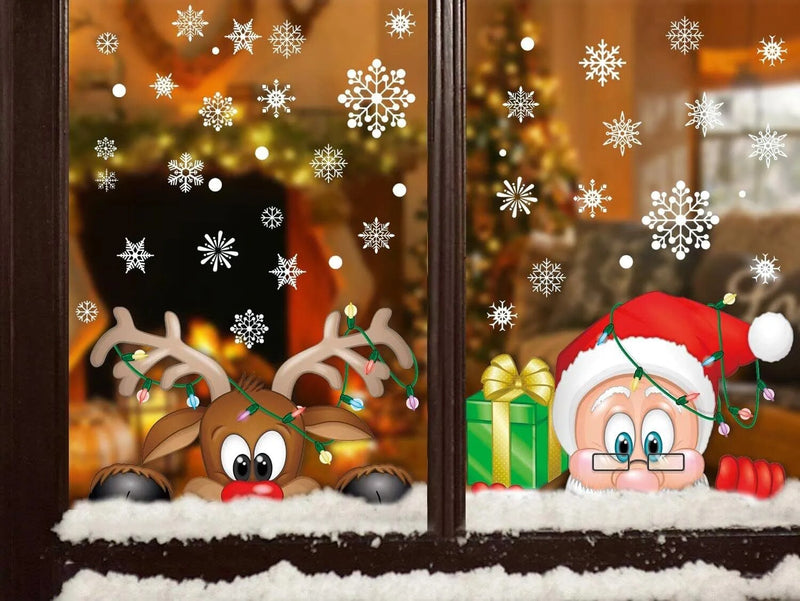 Christmas Decor Static Sticker For Windows And Mirrors.